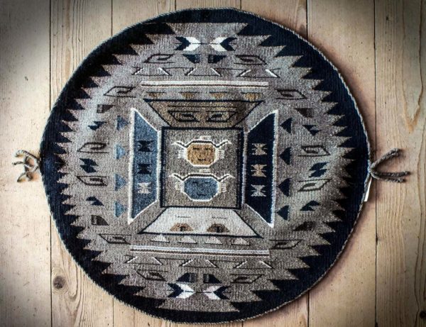 NAVAJO RUG: TWO GREY HILLS: SUN'S HOUSE