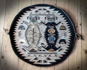 NAVAJO RUG: TWO GREY HILLS: MOTHER EARTH & FATHER SKY