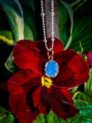 JJS DRUSY SKY BLUE NECKLACE