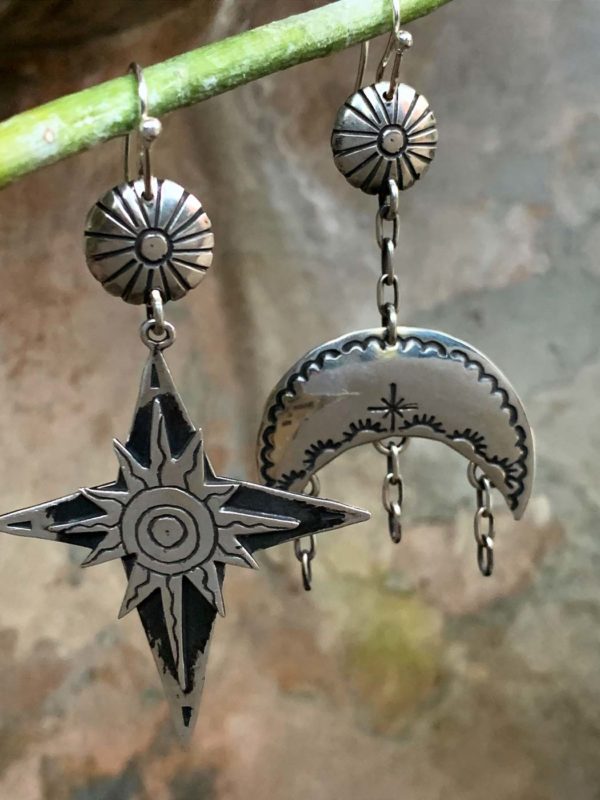 ECLIPSE EARRINGS KIOWA STAR & MOON - Image 2