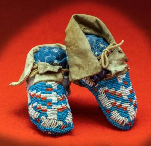 LAKOTA BABY MOCCASINS with BEADED SOLES