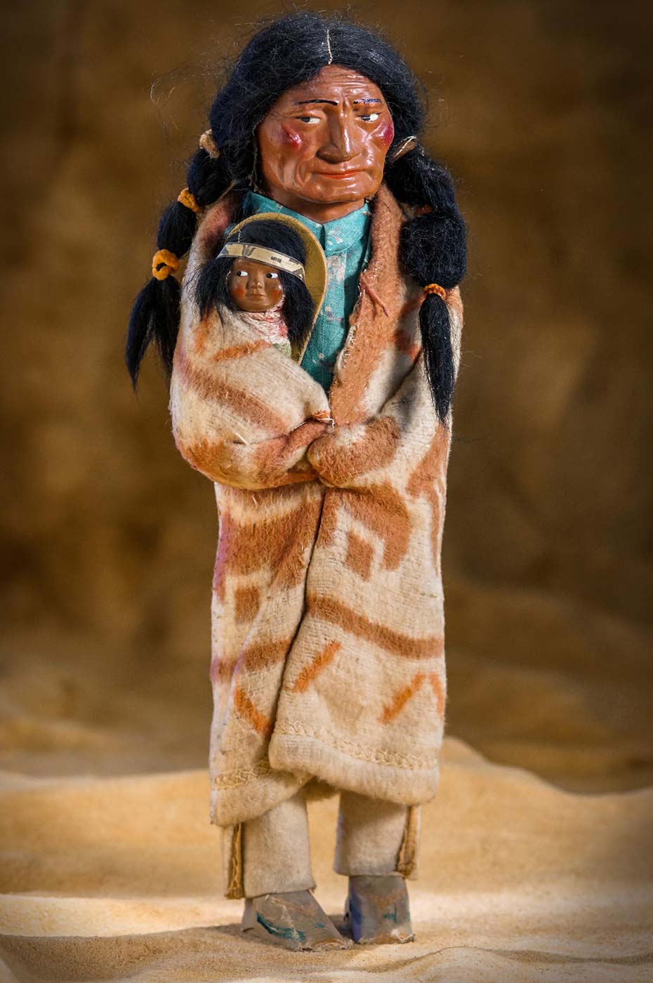 SKOOKUM DOLL w/ CRADLEBOARD - THE NAMBE TRADING POST AND THE