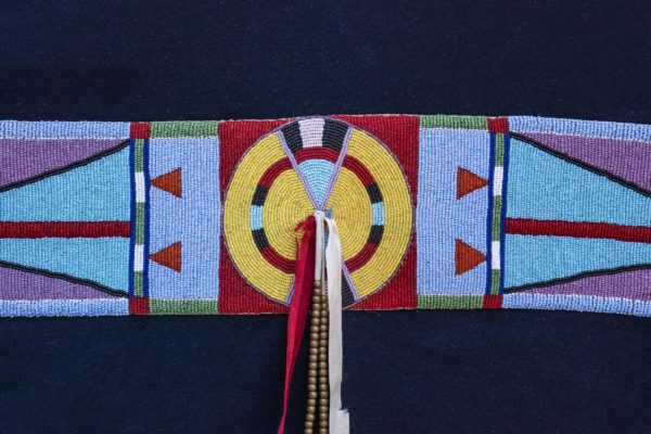Beaded Plateau Blanket Strip on Rainbow Selvedge Trade Cloth - Image 2