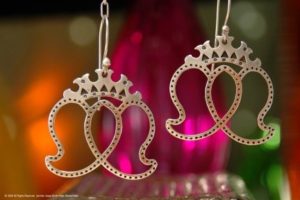 Double Heart Crown Earrings