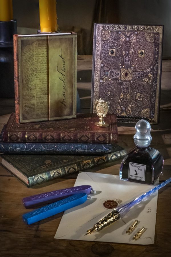 Bound Journals, Italian hand blown glass dip pens & Ink