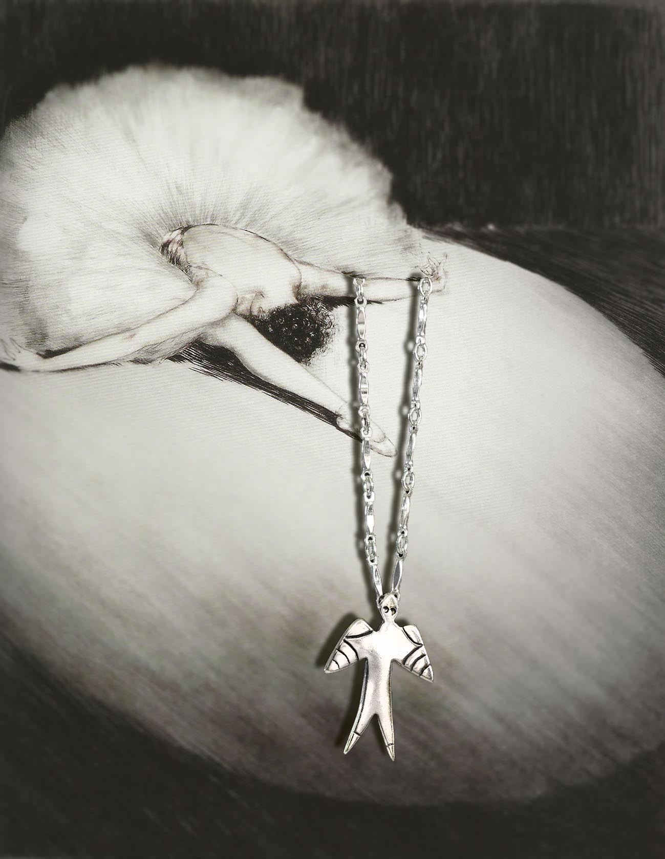 Petite Split Tail Swallow Necklace