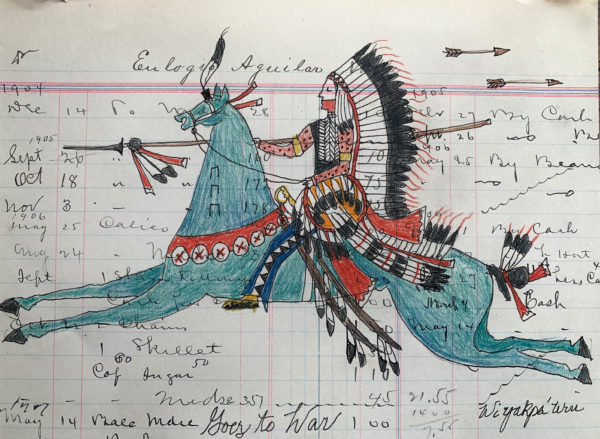 "The Lance Bearer" Ledger Drawing - Image 2