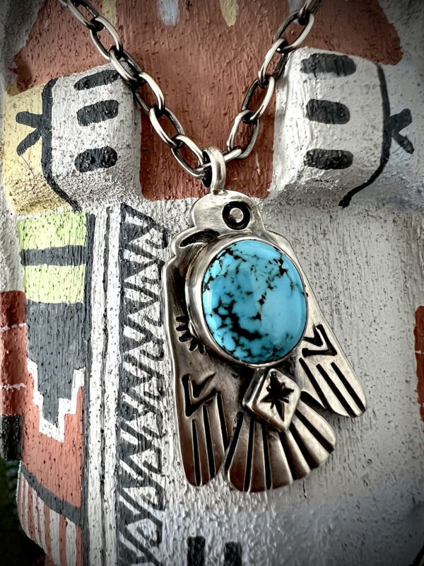 JJS Scrunchy T-Bird Turquoise Thunderbird Pendant - Image 2