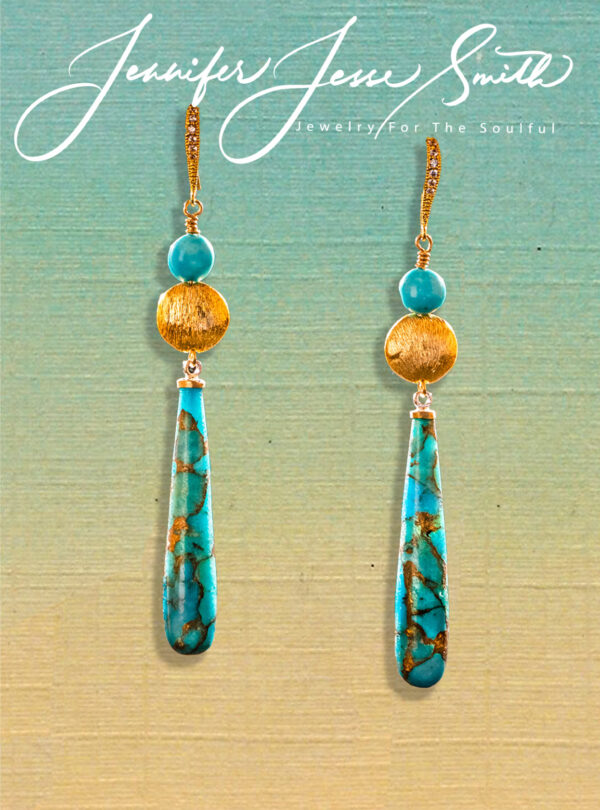 Sun, Sky & Rare Earth ~ Turquoise Drop Earrings