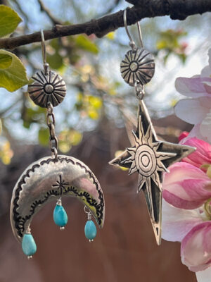 The Eclipse Earrings with Rain Drops