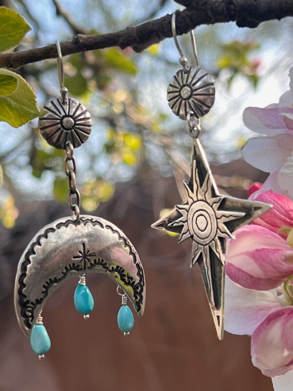 The Eclipse Earrings with Rain Drops