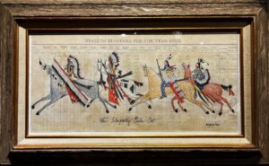 THE WAR PARTY RIDES OUT- LEDGER DRAWING