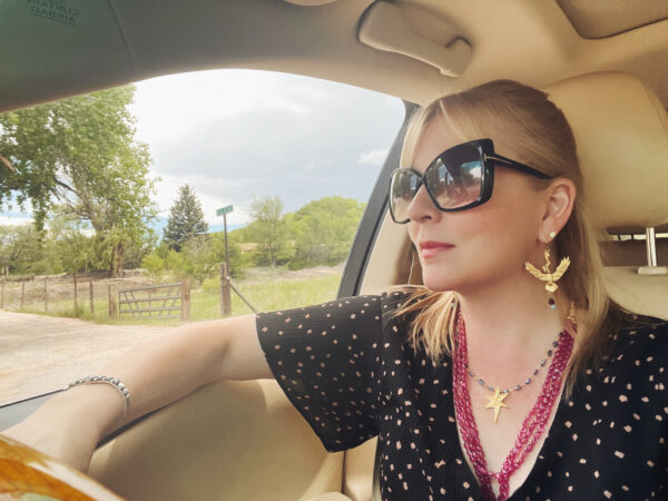 Firebird & Exotic floral asymmetrical earrings - Image 2