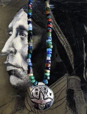 Wakan Shield & Trade Bead Necklace