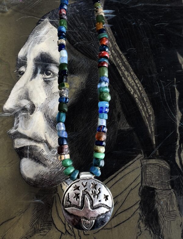 Wakan Shield & Trade Bead Necklace