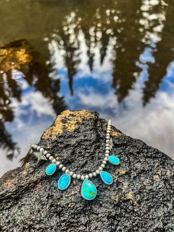 Petite Morning Star Squash Blossom Necklace