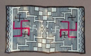 Navajo Storm Pattern Rug with Whirling Log design