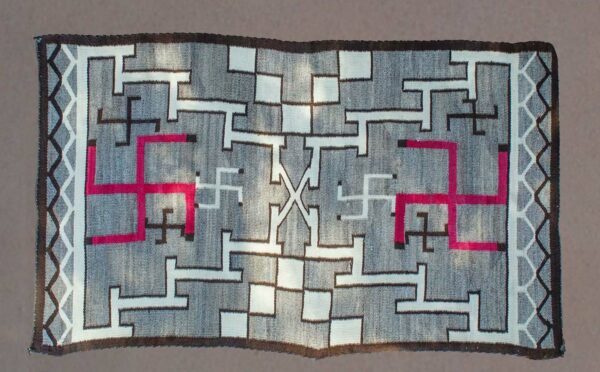Navajo Storm Pattern Rug with Whirling Log design