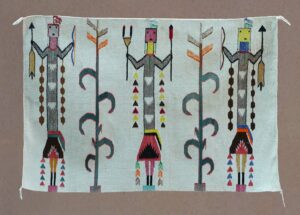 Navajo Yei Rug, white background