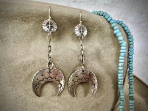 Kiowa Buffalo Moon & Lakota Morning Star~ Chain Dangle Earrings