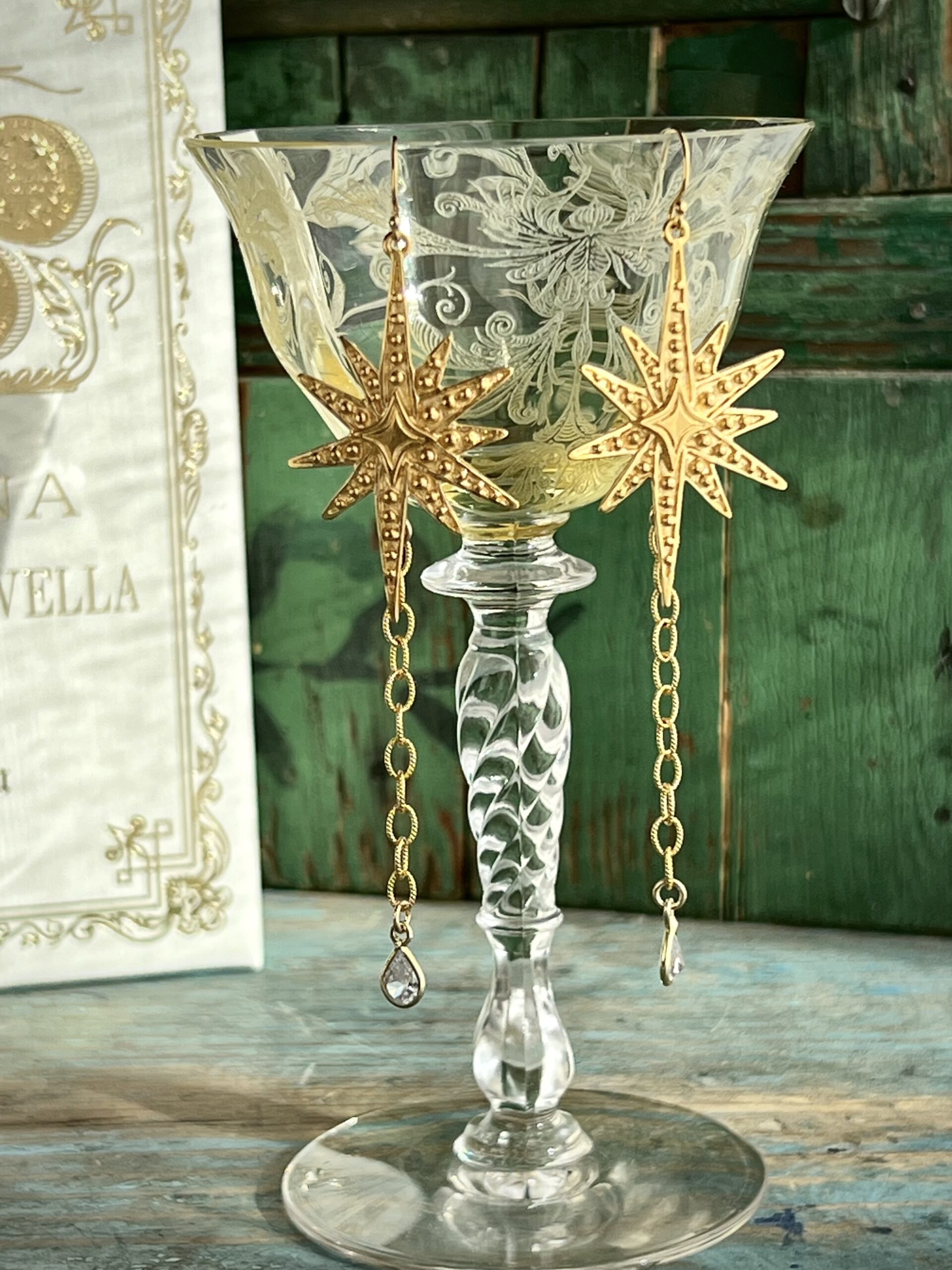 Gold ~ Petite, "I Feel My Star My Star Finds Me" Earrings